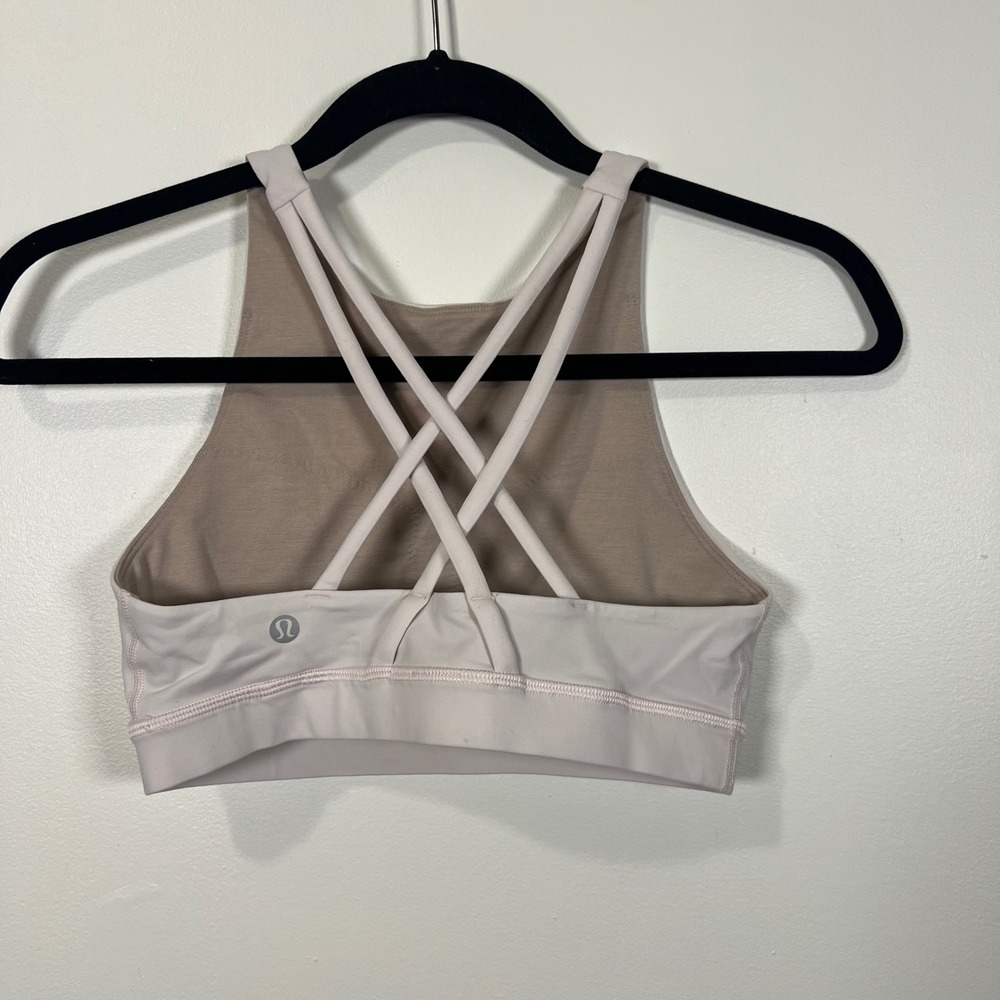 Lululemon Womens Free to Be Serene High Neck Sports Bra Strappy Pink Size 4